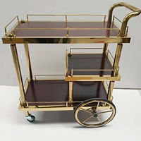 Nouvelle mode, vente en gros, chariot de service de buffet multi-usages en acier inoxydable de luxe à 3 étages, 10 L, pour hôtels