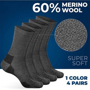 FN Packs Womens <b>Mens</b> Merino Wool Crew Outdoor Hiking Trail Winter <b>Thermal</b> Wool Socks - Product Image 3