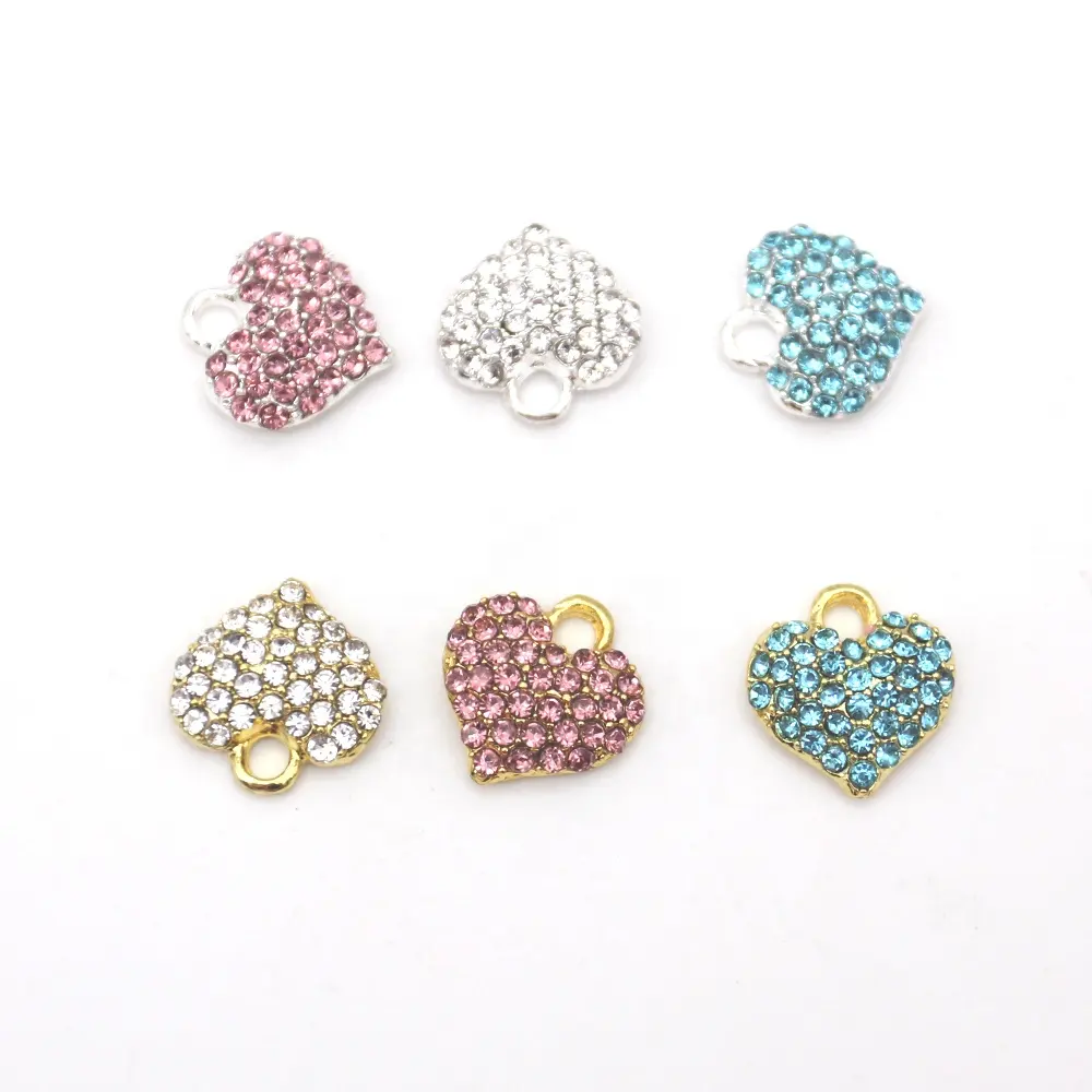 DIY Jewelry Making Charms Mini Crystal Rhinestone Islamic Allah Love Heart Charms for Baby Pin /Necklace/Bracelet