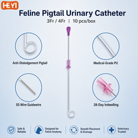Cathéter indwelling pour chat, auto-rétentionnel, en PU, radiopactique, avec fil-guide 4Fr