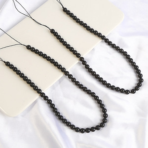 Cuentas Sueltas Redondas de Shungita Negra Natural para Hacer Pulseras y Collares, Accesorio Atemporal para Hombres y Mujeres - Product Image 3
