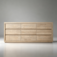 Commode de rangement moderne de luxe personnalisable en bois massif à 9 tiroirs, gain de place, pour chambre, salon, entrée et placards