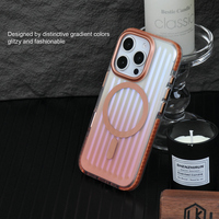 Casing koper desain unik 4.5 Level, sarung HP Anti kuning magnetik ditingkatkan sel udara pola perlindungan sudut untuk iPhone 16