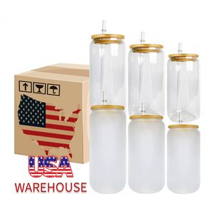 Us Warehouse 12Oz 16Oz 20Oz Blank Sublimation <b>Beer</b> Glasses Clear Frosted Can Shaped Cup Iced Coffee Soda Pop Glass Mug - Product Image 1