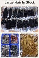 Ekstensi Rambut Manusia Asli Brazilian Remy 2026, Model Micro Ring Loop Crochet, Pewarnaan Bleached, Double Drawn, Pre-Looped, untuk Kepang dan Gaya Feathering