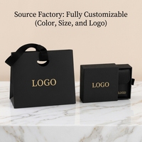 Ensemble d'emballages de bijoux sur mesure vert forêt, sac en papier texturé écologique et boîte tiroir pour fournitures de vente au détail de boutiques