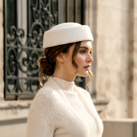 Béret Rétro Français Britannique pour Femme, Chapeau Pillbox Structuré, Chapeau Formel Élégant Automne Hiver, Vente en Gros, Stock Prêt