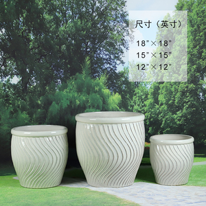 Set di 3 Vasi in Ceramica Smaltata di Alta Qualità per <span class=keywords><strong>Piante</strong></span> <span class=keywords><strong>da</strong></span> Giardino e <span class=keywords><strong>da</strong></span> Interno - Product Image 5