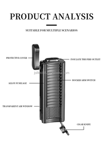 High Classic Customizable Logo 2 Jets Flame Torch Cigar Lighter Windproof <b>Refillable</b> Steel Tool for Everyday Use Giveaways - Product Image 5
