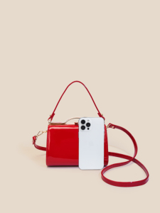 <strong>Red</strong> PU <strong>Leather</strong> Handbag Women Vintage Metal Frame Top Handle Crossbody Shoulder Bag Evening Clutch <strong>Purse</strong> - Product Image 2