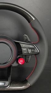 พวงมาลัยรถยนต์สไตล์อาร์เอสคาร์บอนไฟเบอร์พร้อมปุ่มสตาร์ทสตาร์ตแอนด์ไดร์ฟเลือกได้สำหรับรถ <span class=keywords><strong>Audi</strong></span> A3 A4 A5 A6 A7 Q3 Q5 Q7 s/rsseries - Product Image 6