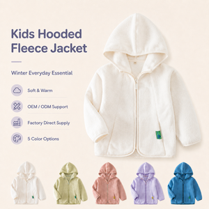 Veste polaire à capuche pour filles, fermeture éclair, douce et chaude, essentielle pour l'hiver, <span class=keywords><strong>manteau</strong></span> à capuche pour enfants, 5 couleurs, personnalisation OEM ODM, vente en gros - Product Image 1