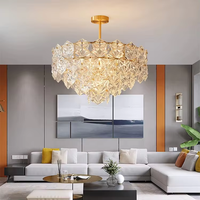 Lustre en verre de luxe français en cuivre pour hôtel, villa, restaurant, décoration de salon