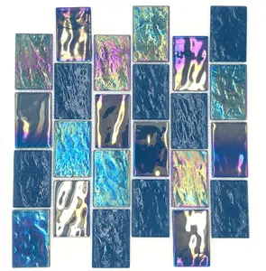 4毫米彩虹色玻璃马赛克瓷砖游泳池G447001