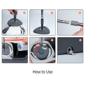 HOLAMOPA - Sistema de Limpieza de Pisos Portátil con Cubo Giratorio y Mango Extensible, Microfibra Resistente - Product Image 4