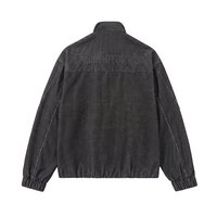 Blouson Bomber Zippé Homme Vintage Délavé Col Montant Respirant Simple Décontracté Grande Taille Ample et Confortable