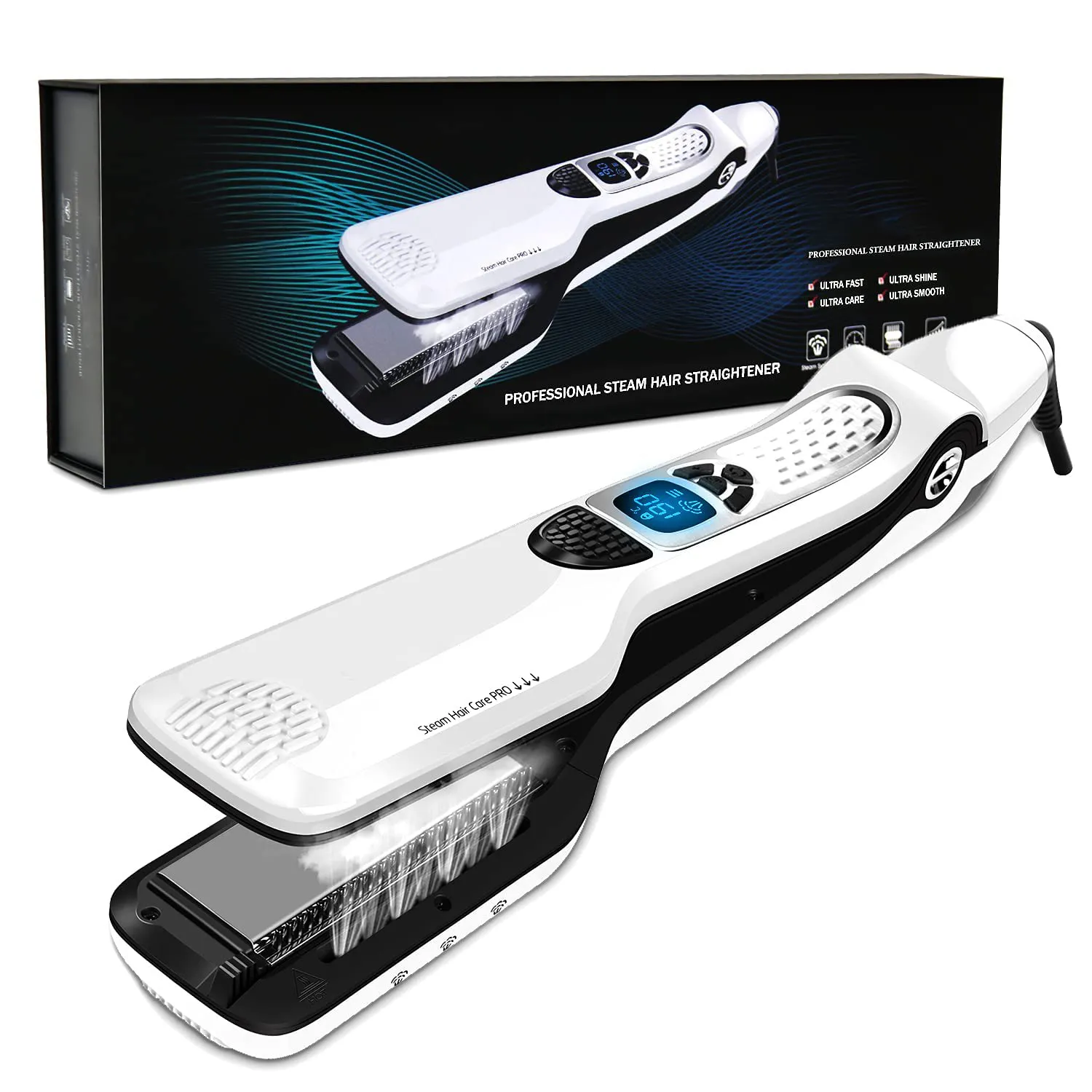 Factory Price High Quality Steam Pod Hair Straightener Profesional Strong Steam Plus Hair Straightener