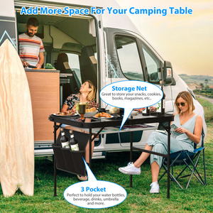 Red de Almacenamiento Colgante para Mesa de Camping, Tela de Nailon Resistente a Desgarros con 3 Bolsillos Laterales e Instalación Tipo Gancho, Rectangular D - Product Image 6