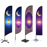 Drapeau à plumes personnalisé, tissu tricoté warp 110g, mât en alliage d'aluminium