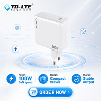Chargeur mural électrique ignifuge 100W GaN PD ultra-rapide à port unique USB-C PPS QC3.0 avec prise EU pour ordinateur portable, téléphone portable, appareil photo, écouteurs