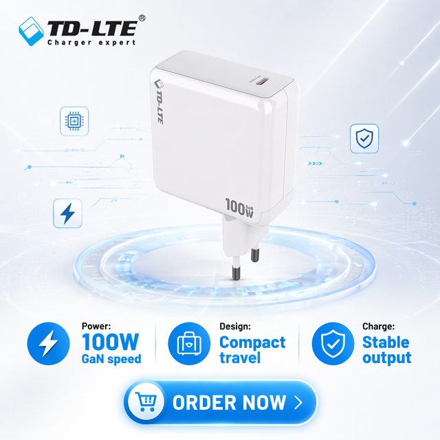 100W GaN PD Super Fast Charger Single Port USB-C PPS QC3.0 EU Plug Fireproof Electric Wall Charger Laptop Mobile Camera Earphone