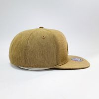 Casquette de baseball ajustée unisexe à 6 panneaux, à visière plate, avec patch en cuir brodé, personnalisable avec image, pour l'extérieur, mode décontractée, vente en gros