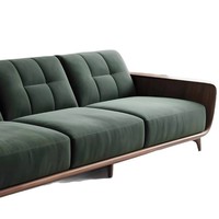Canapé une place en noyer noir d'Amérique du Nord, style Wabi-sabi minimaliste italien, pour salon, avec assemblage à mortaise et tenon, simple et robuste