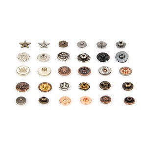 Boutons et rivets décoratifs vintage en alliage de zinc plaqué pour jeans en denim - Product Image 5