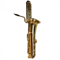 Eastern Music Professional B Flat Bass Saxophone Gold Lacquered Brass Body Woodwind Instrument Custom Engraving