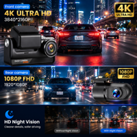 NOUVELLE Caméra de tableau de bord 4K+1K pour voiture, double objectif avant et arrière, ADAS, Dashcam 4G Wifi GPS 4K