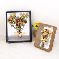 Meilleure vente de vitrine à fleurs séchées DIY, cadre en bois, boîte d'ombre vierge