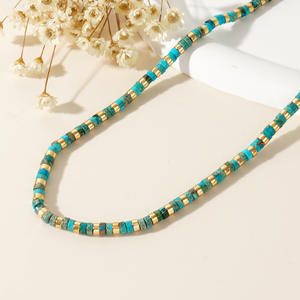 महिला पुरुषों के लिए डेन्टी बेडेड नेकलेस पुरुषों के गहने हस्तनिर्मित फैशनेबल प्राकृतिक समुद्री तलछट जैस्पर आकर्षण पत्थर हार उपहार - Product Image 3