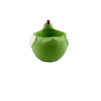 Pots de fleurs en ciment écologiques, durables et mignons, motif poule et poussin verts, pour plantes succulentes, bonsaïs, cactus, jardin et maison - Vente en gros