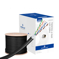 Kabel CAT5E CAT6 CAT6A CCA UTP Konduktor Padat Inti Tembaga Telanjang PVC/PE Jaket Ganda Tahan UV Tahan Air untuk Komunikasi