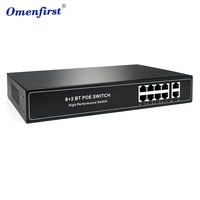 Switch Gigabit PoE 8 Port Daya Tinggi 60W Per Port IEEE 802.3bt Tipe 3 Full GE 2 Uplink 300W Daya untuk Kamera PTZ WiFi6 Rak-mount