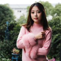 Pull en laine véritable pour femme, cardigan en cachemire doux et chaud avec poignets en fourrure de renard amovibles