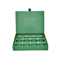 Boîte de chocolat rigide recyclable personnalisée de luxe 16 pièces écologique à la mode feuille de papier d'art de qualité alimentaire feuille d'or sucre recyclé