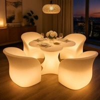 Chaise longue moderne à pétales éclairés par LED, étanche IP65, rechargeable, pour extérieur, bord de piscine, villa, jardin, patio