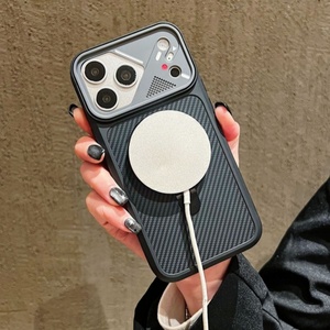 Coque de téléphone Senyork en fibre de carbone magnétique avec support caméra 360° pour iPhone 17 Air 16 Pro Max 15 14 13, coque arrière antidérapante - Product Image 3