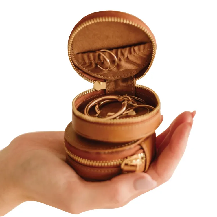 Portagioie personalizzato in pelle sintetica scatola di gioielli di lusso scatola portaoggetti porta gioielli da viaggio borsa con cerniera