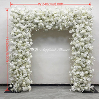 Elegante witte vierkante kunstbloemen boog bruiloft bloemenboog achtergrond rozenarrangement voor feest entree bruidsdouche decoratie
