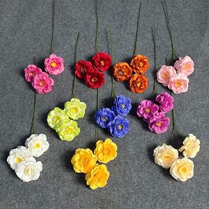 Bouquet de fleurs de pivoine artificielles, 3 têtes, fleurs en soie, décoration de mariage faite à la main - Product Image 2