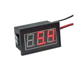 Medidores de voltios de panel LED rojo 0,56 "pulgadas impermeable DC 0-100V voltímetro digital medidor de voltaje