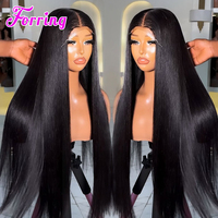 Produk Grosir Alibaba, Wig Rambut Manusia Panjang Lurus Vietnam 100% Rambut Mentah Tanpa Lem, Wig Rambut Manusia untuk Wanita Kulit Hitam