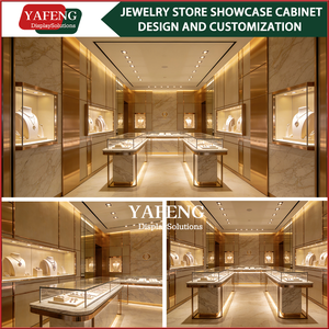 Stainless Steel Jewelry Showcase LED Lock Ultra Clear Glass OEM &amp; ODM Ultra Clear Tempered Glass Jewelry <strong>Display</strong> <strong>Cabinet</strong> - Product Image 2