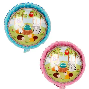ulang tahun bahan bagian Suppliers-Pesta Tema 18 Inci Balon Helium Hutan Hewan 6 Tahun Anak Laki-laki Dekorasi Pesta Ulang Tahun Bola Mainan Anak