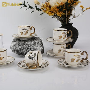 कस्टम लक्जरी सिरेमिक कॉफी कप सेट. 6 पीसी चाय सॉकर सेट - Product Image 6
