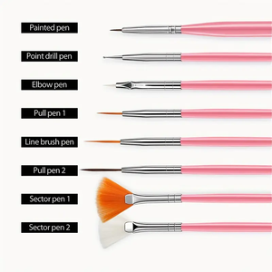 Bomeijia 15pcs làm móng tay bút chì chấm sơn thiết kế Acrylic Nail Art Brushes cho làm móng tay trang trí của bút - Product Image 4
