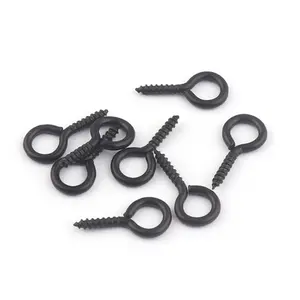 Wholesale Black Small Eyelets Screw Threaded Clasps Hooks Tiny Eye Pins 15mm Hooks For Making Diy Box Jewelry Findings