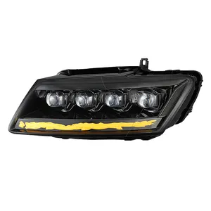 Auto Q5 Q5L lampu depan 2010-2018, lampu depan matriks versi Naga dengan sentuhan lampu kristal LED mobil biru